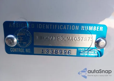 2022 Honda Accord Sport from USA, damaged, VIN 1HGCV1F30NA057873